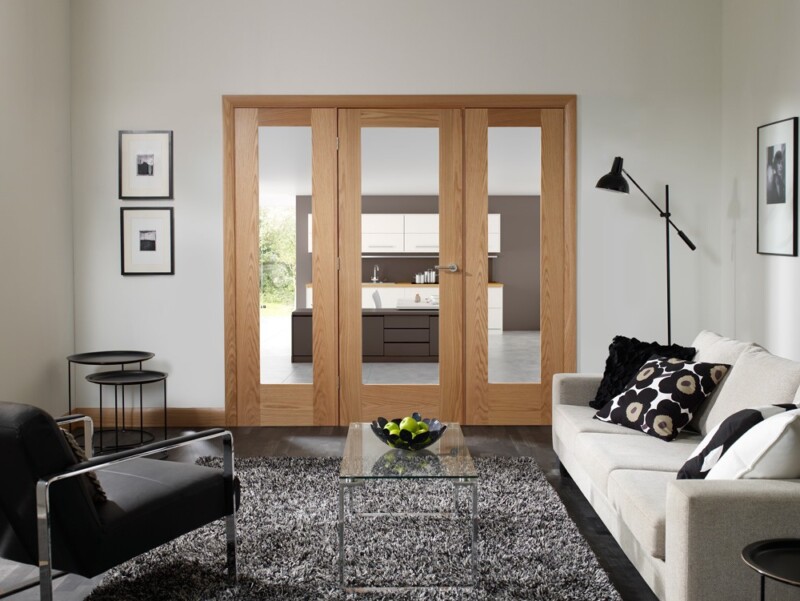 Easi-Frame with Oak Pattern 10 Door and Side Panels (CLEAR GLASS) - XL